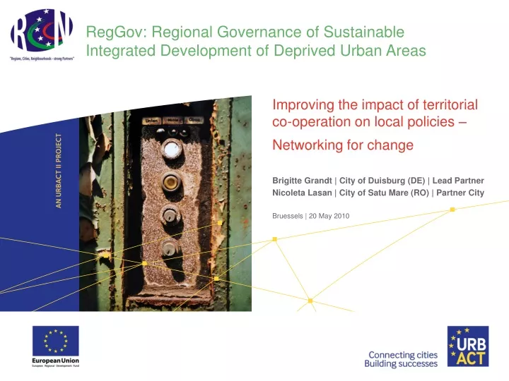 reggov regional governance of sustainable integrated development of deprived urban areas