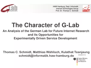 Thomas C. Schmidt, Matthias Wählisch, Kulathat Teanjaung schmidt@informatik.haw-hamburg.de