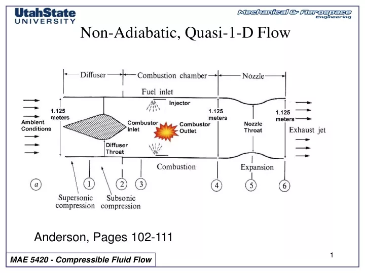 non adiabatic quasi 1 d flow