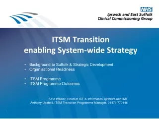 ITSM Transition enabling System-wide Strategy