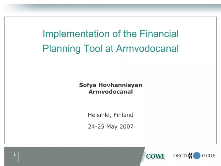 implementation of the financial planning tool