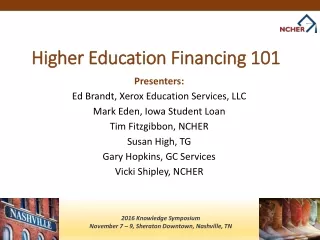 Higher Education Financing 101