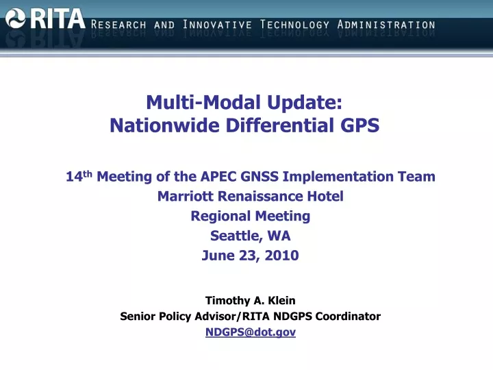 multi modal update nationwide differential gps