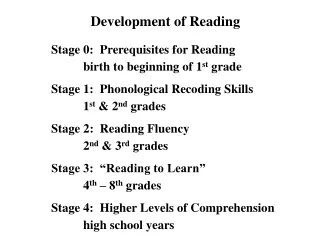 Development of Reading
