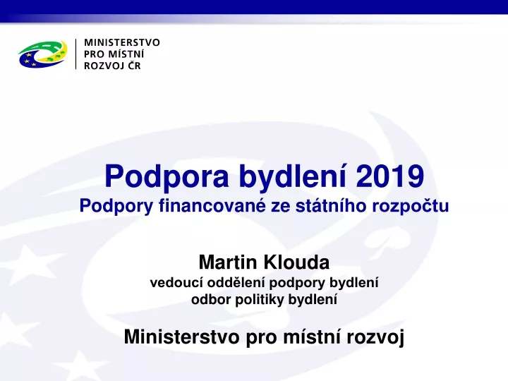 podpora bydlen 2019 podpory financovan ze st tn ho rozpo tu