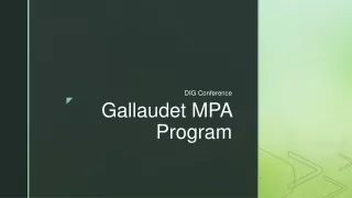 Gallaudet MPA Program