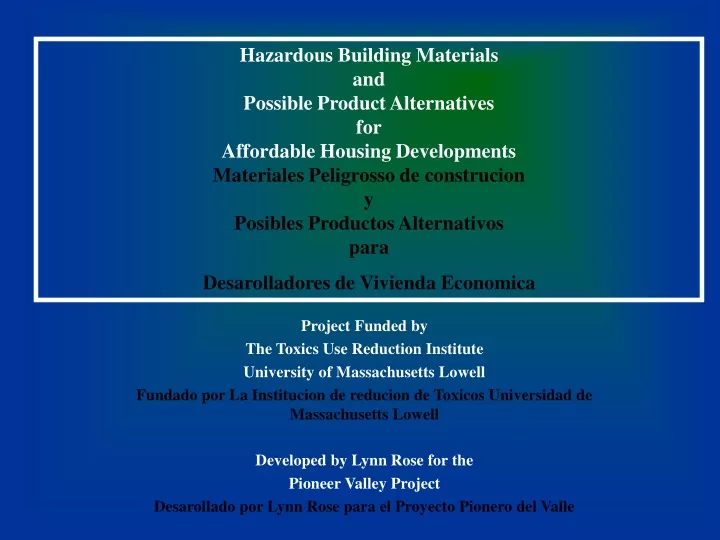 hazardous building materials and possible product