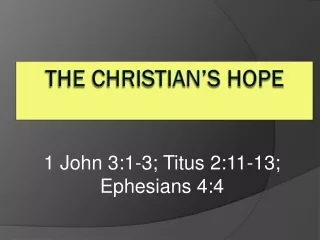 The Christian’s Hope