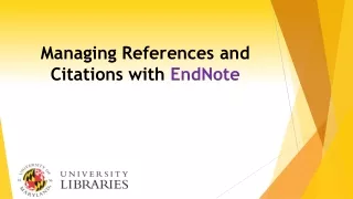 Managing References and Citations with  EndNote
