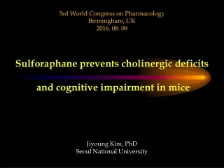 Sulforaphane prevents cholinergic deficits  and cognitive impairment in mice