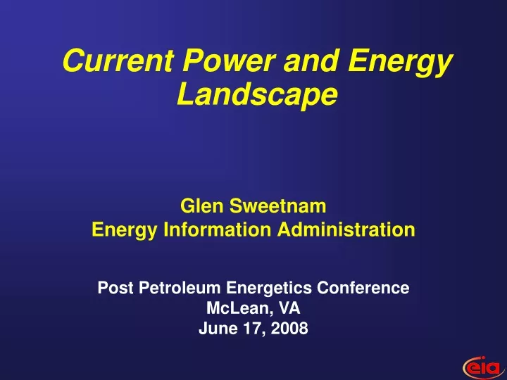 current power and energy landscape