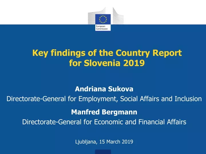 key findings of the country report for slovenia 2019