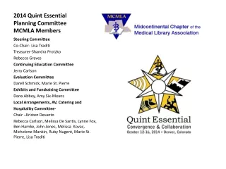 2014 Quint Essential Planning Committee MCMLA Members