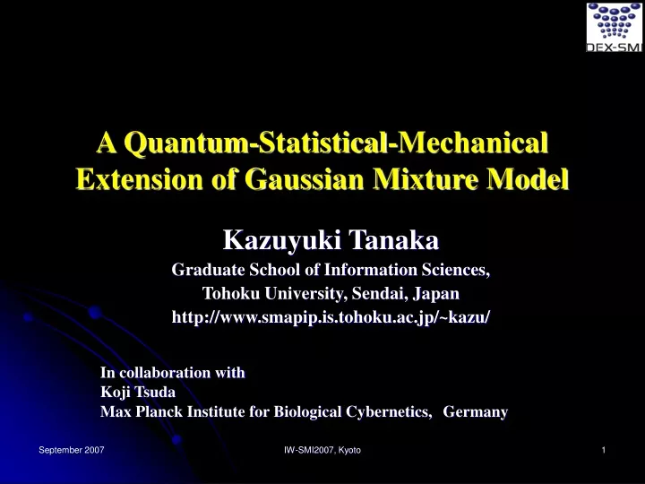 a quantum statistical mechanical extension of gaussian mixture model