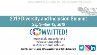 2019 Diversity and Inclusion Summit September 19, 2019