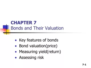 CHAPTER 7 Bonds and Their Valuation