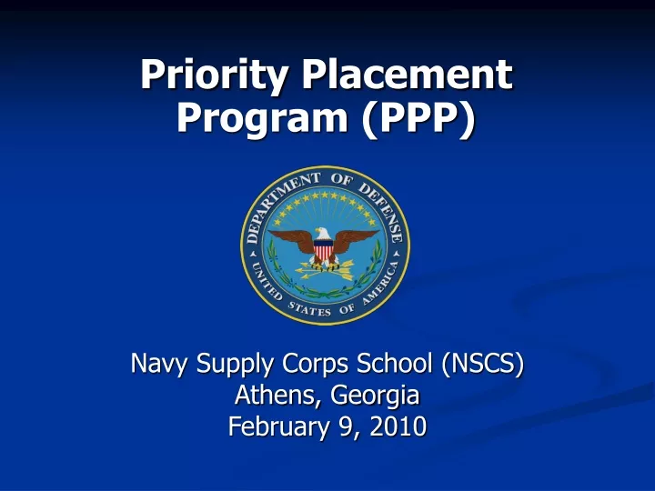 priority placement program ppp