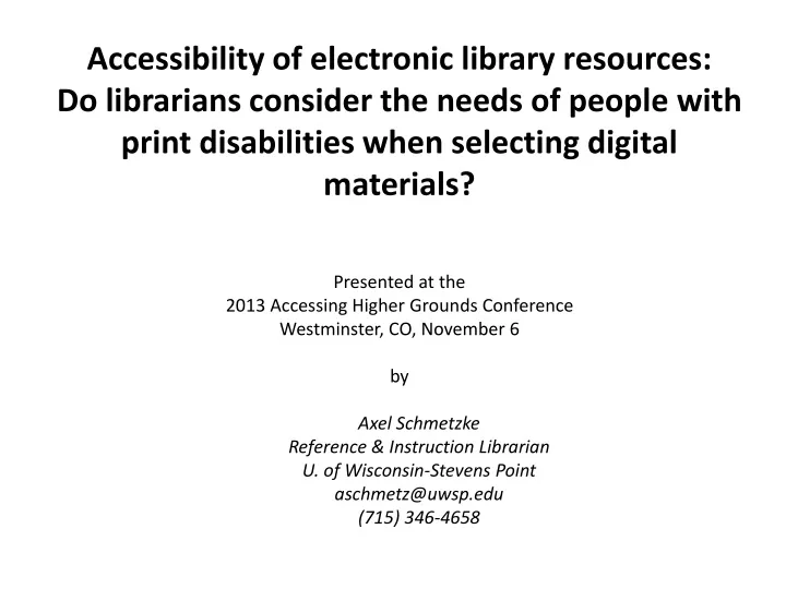 accessibility of electronic library resources