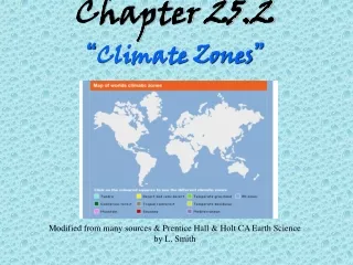 Chapter 25.2 “ Climate Zones ”