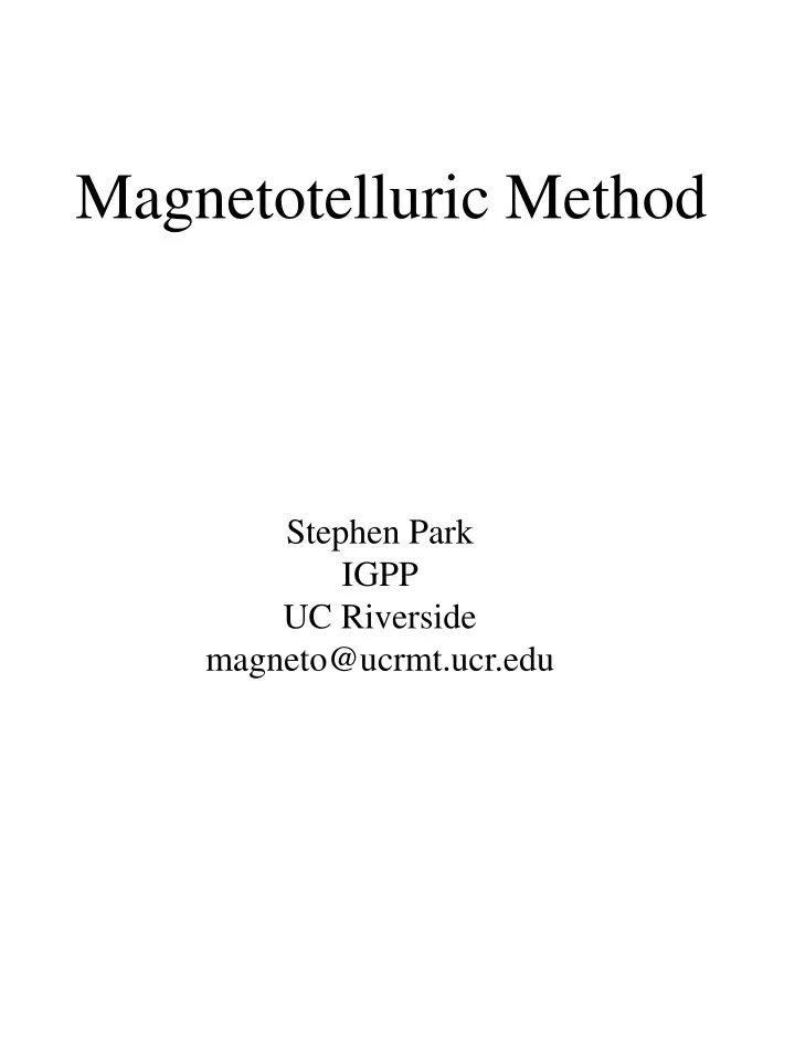 magnetotelluric method