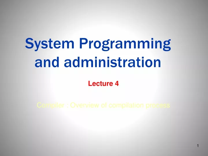 system programming and administration