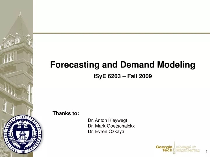 forecasting and demand modeling isye 6203 fall