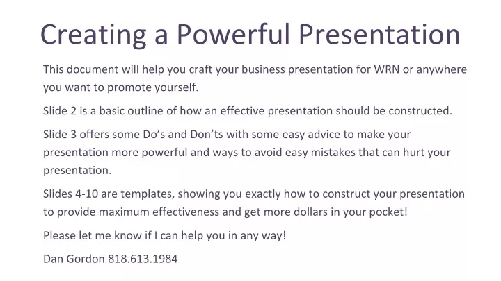 creating a powerful presentation