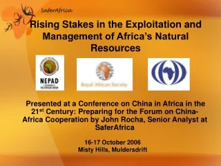 Rising Stakes in the Exploitation and Management of Africa’s Natural Resources