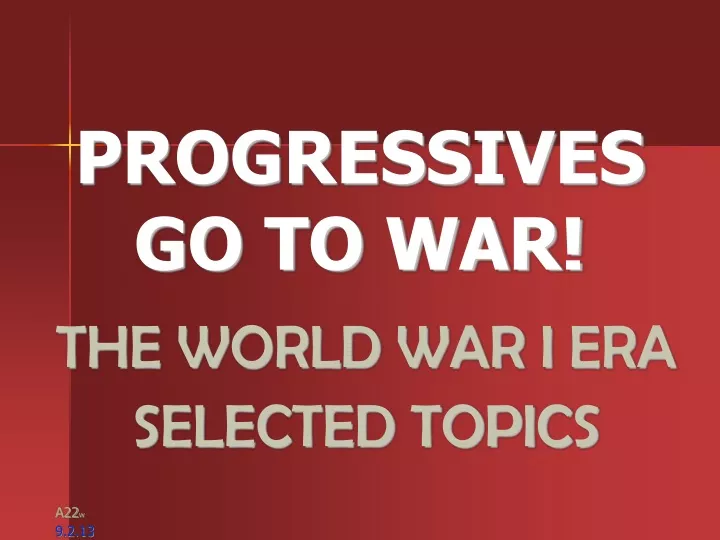 progressives go to war