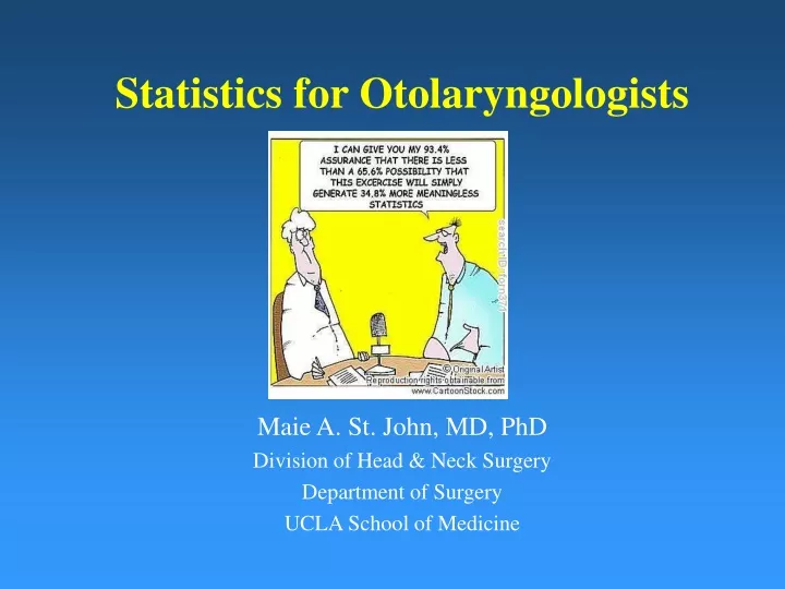 statistics for otolaryngologists