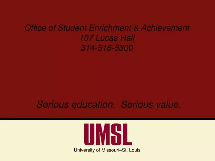 office of student enrichment achievement