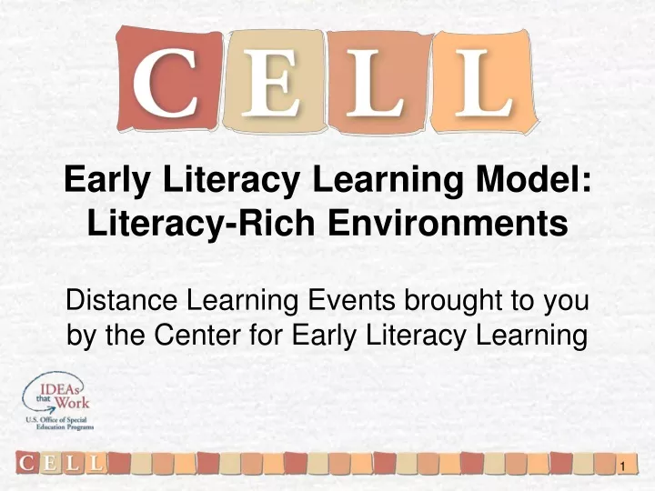 early literacy learning model literacy rich environments