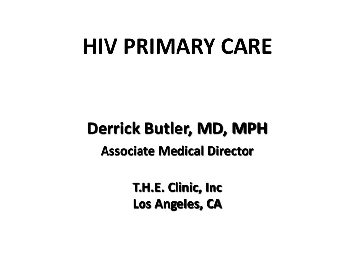 hiv primary care