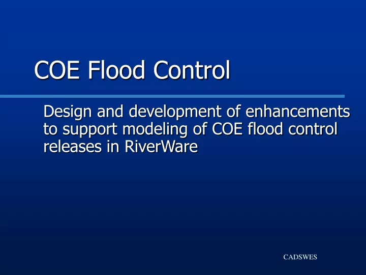 coe flood control