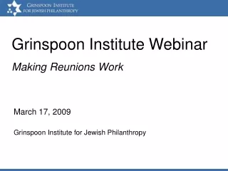Grinspoon Institute Webinar