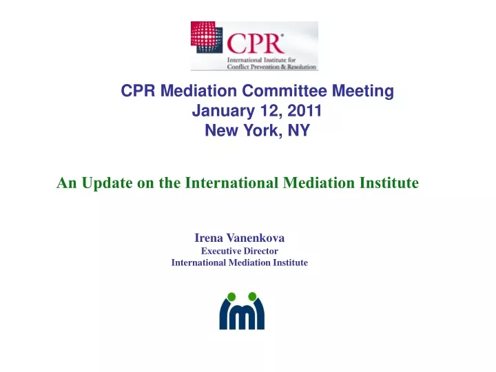 cpr mediation committee meeting january 12 2011