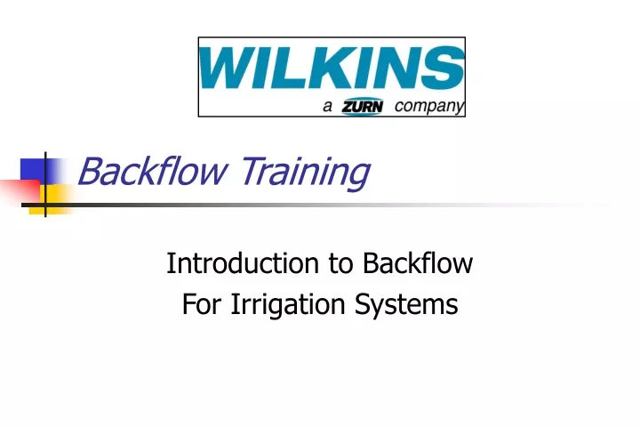 backflow training
