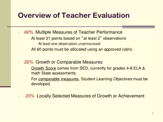 Overview of Teacher Evaluation