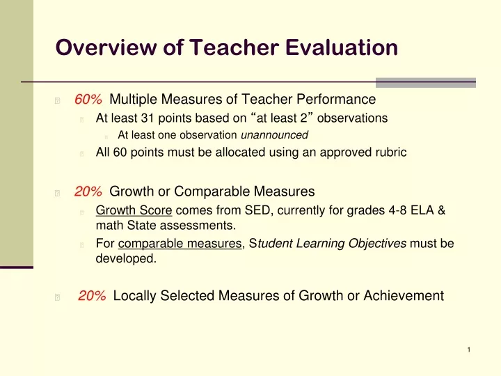 overview of teacher evaluation