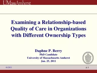 Examining a Relationship-based Quality of Care in Organizations with Different Ownership Types