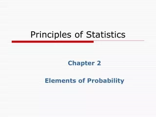 Principles of Statistics