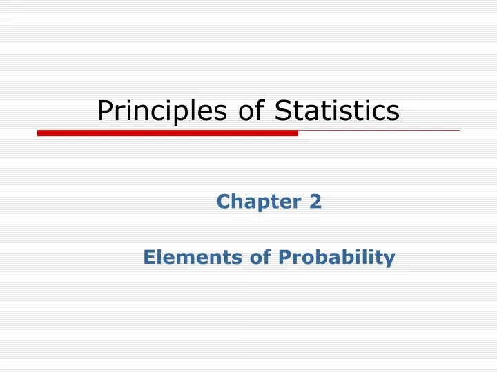 principles of statistics