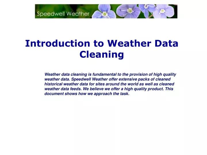 introduction to weather data cleaning