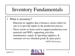 Inventory Fundamentals