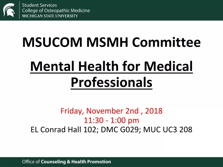 msucom m smh committee mental health for medical