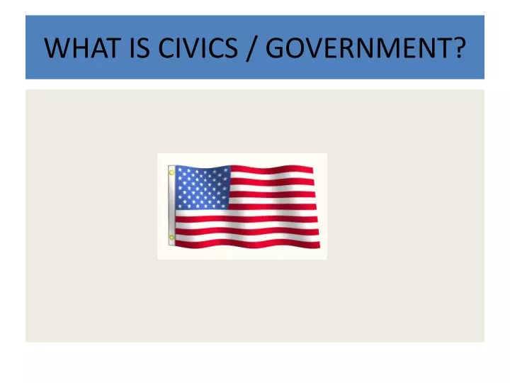 what is civics government