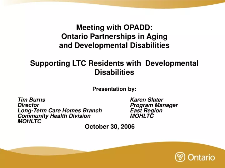 meeting with opadd ontario partnerships in aging