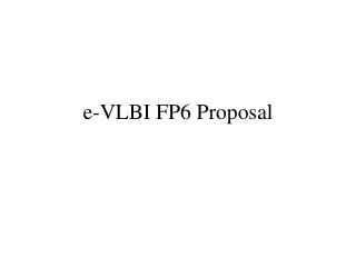 e-VLBI FP6 Proposal