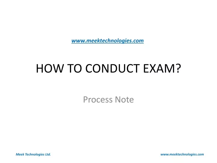 how to conduct exam