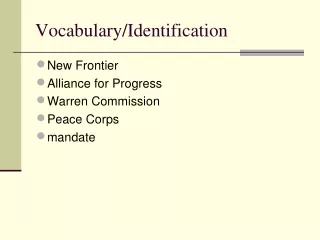 Vocabulary/Identification